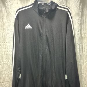 Adidas Track Jacket Sz 2XL See Pics for stain on pocket n thread pull on sleeve